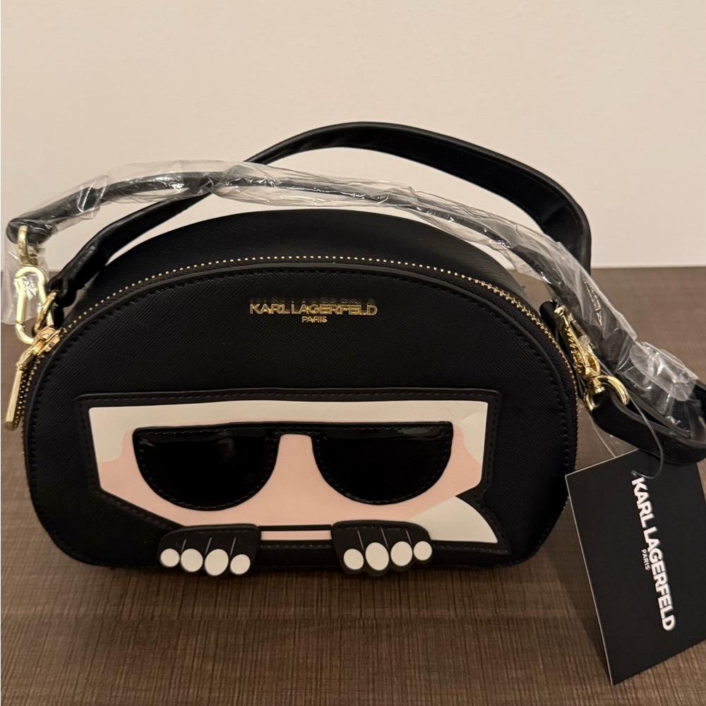 Karl Lagerfeld Black and Pink Crossbody Bag - Picture 6 of 6